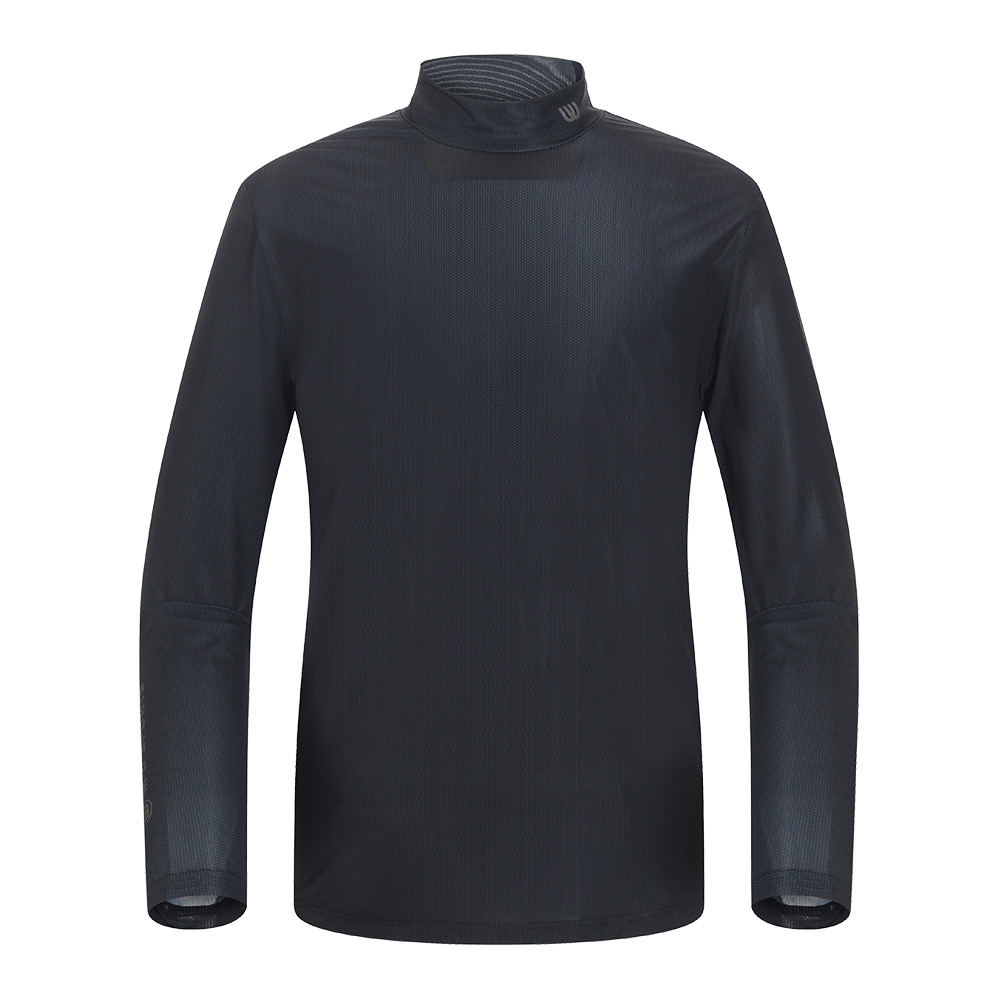 남성 패턴 냉감 터틀넥 티셔츠 MU22322PL52-BLK